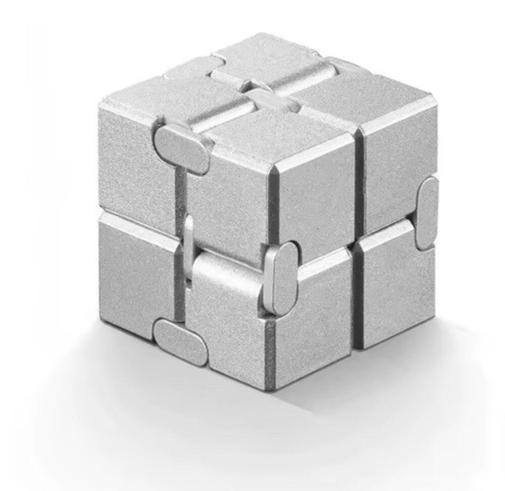 🔥Infinity Cube Anti-Anxiety Decompression Toy Metal Alloy Silver BNWT🔥